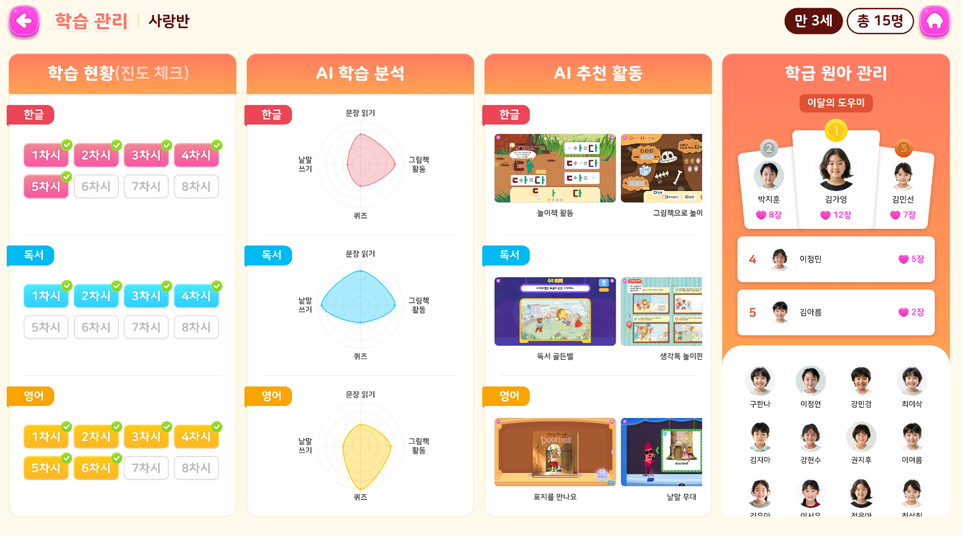 AI 학습관리 화면
